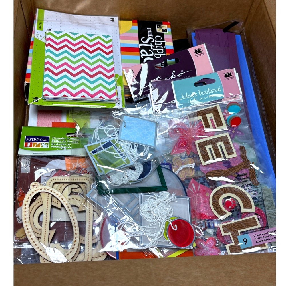 Scrapbooking Lot Stickers Paper Chipboard Cork Mixed Success ArtMinds new